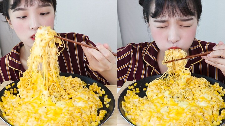【Nado Official Chinese Subtitles】Syrupy Cheese Corn Mixed Noodles! A cheese bomb party with cheese c