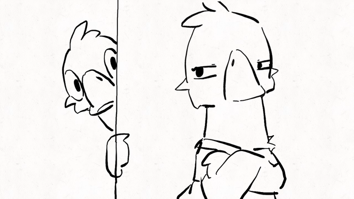 I dug up a little sketch I’d been practicing with earlier hhh (frames got dropped, so reposting) — a