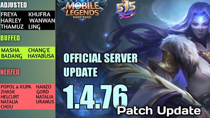 OFFICIAL UPDATE IN ORIGINAL SERVER - 1.4.76 Mobile Legends