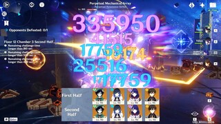 Yelan & 3 Archon Team Destroy 2.7 Floor 12 - 2 Million HP Boss 1 Combo The Perfect Team
