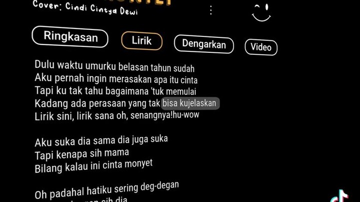 CINTA MONYET(LIRIK)