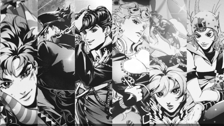 【โจโจ้! - Bu Fanfanyou 】 1-8 JOJO กระบวนการภาพประกอบขาวดำเล่นซ้ำคอลเลกชัน ~~ กำเนิด