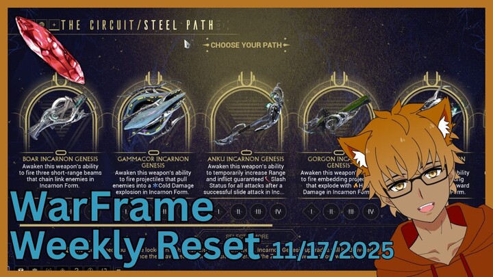 Warframe Weekly Reset (Nov 17, 2025)