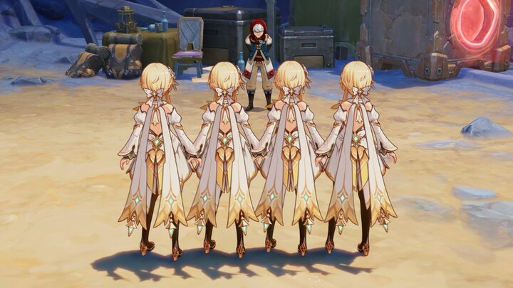 [Genshin Impact] Traveler: Grandma, do you think our new outfits look nice?