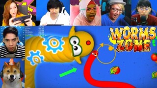 REAKSI KAGET GAMER HAMPIR NABRAK CACING LAWAN | Worms Zone Indonesia