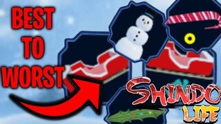 RANKING ALL NEW WINTER ITEMS & JUTSU | Shindo Life FULL WINTER UPDATE SHOWCASE