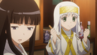 Famous scenes from Magical Index: People who eat for free use the food, souls who eat for free use t
