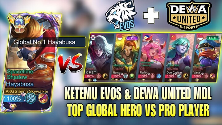 KETEMU EVOS DAN DEWA UNITED MDL ! MAIN FULL SQUAD SKYWALKER ! TOP 1 GLOBAL HAYABUSA !