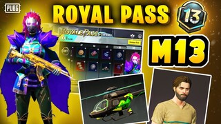 OMG! Helicopter + Beard in Royal Pass M13 in only 150 uc M13 Royal pass 1 to 50 rewards Pubg Mobile