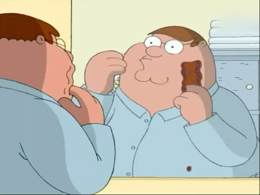 ปีเตอร์ฉีกเนื้อชิ้นเล็กๆ ออกจากใบหน้าของเขาอย่างต่อเนเนื่อง