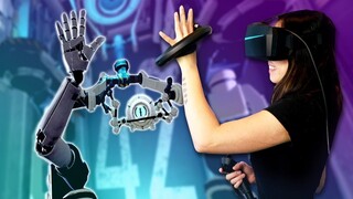 Shake & Squeeze Robot Hands in Aperture Hand Lab - Valve Index Controllers & Pimax 5K+ Gameplay