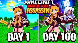 I Survived 100 Days as an ASSASSIN in HARDCORE MINECRAFT!