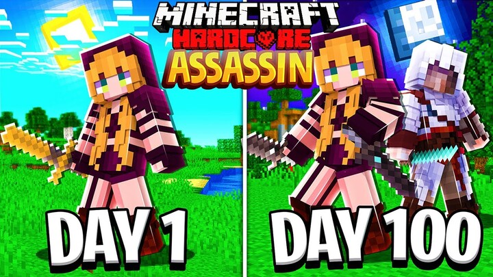 I Survived 100 Days as an ASSASSIN in HARDCORE MINECRAFT!