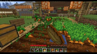 Harvesting crops and Feeding animals Minecraft 1.18 Survival Mode