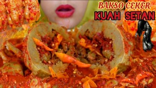 ASTAGFIRULLAH PEDASNYA🗣🗣🗣 || ASMR BAKSO CEKER KUAH SETAN +KERIPIK SETAN |DOWEERRRR || ASMR INDONESIA