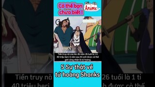 5 sự thật về tứ hoàng Shanks Tóc đỏ #onepiece #shanks #shorts