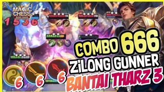 ZILONG GUNNER COMBO 666 BANTAI THARZ 3 + FREYA BINTANG 3 ! MAGIC CHESS