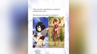 almightychapo AttackOnTitan aot anime mikasa annieleonhart eren armin meme