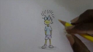 Draw Cartoon curious boy