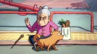 Ah Qi was bitten by a dog o>_