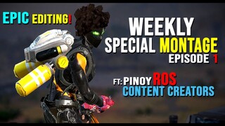 WEEKLY SPECIAL MONTAGE FT. PINOY ROS CONTENT CREATORS EPISODE 1 [ Rules of Survival ] ( #24 )