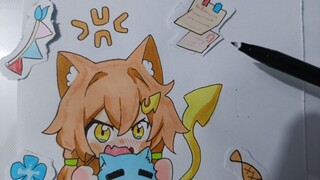 [Animasi] Cara menggoda kucing di atas kertas~