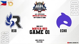 RSG vs ECHO Game 01 | MPLPH S10 Week 4 Day 2 | Rsg Philippines vs Echo Esports
