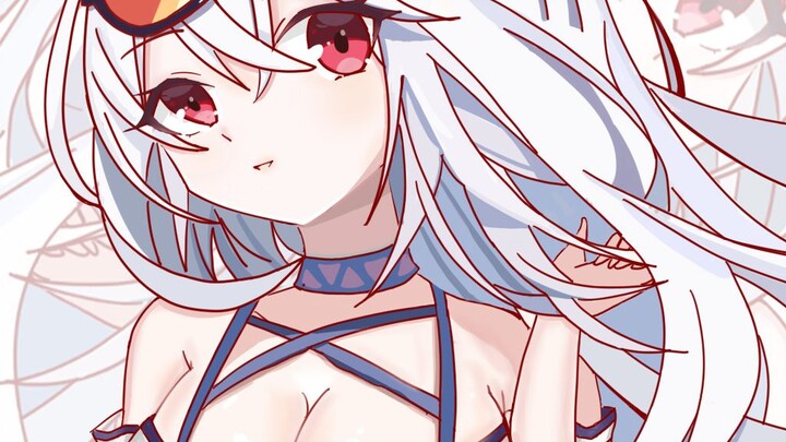 [Painting process] Arknights "Scarty in Swimsuit"