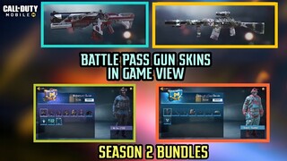 *NEW* SEASON 2  BATTLE PASS GUN SKINS IN GAME VIEW | SEASON 2 BUNDLES LEAKS | AND MORE