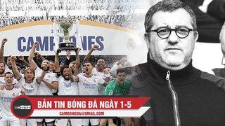 Bản tin ngày 1/5 | Real vô địch La Liga sớm 4 vòng đấu; Mino Raiola qua đ.ờ.i ở tuổi 54