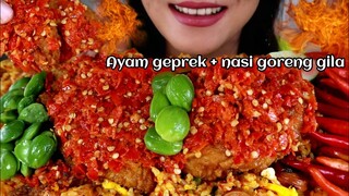 ASMR AYAM GEPREK TERPEDAS + NASI GORENG PEDAS GILA | ASMR MUKBANG INDONESIA