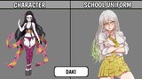 DEMON SLAYER CHARACTERS IN SCHOOL UNIFORM || AS STUDENT  || PlayNetCity