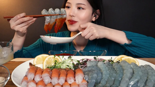 SUB) 🦐 raw shrimp mukbang ASMR