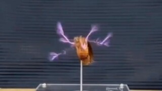 The impact force of a plasma rod penetrating a cockroach