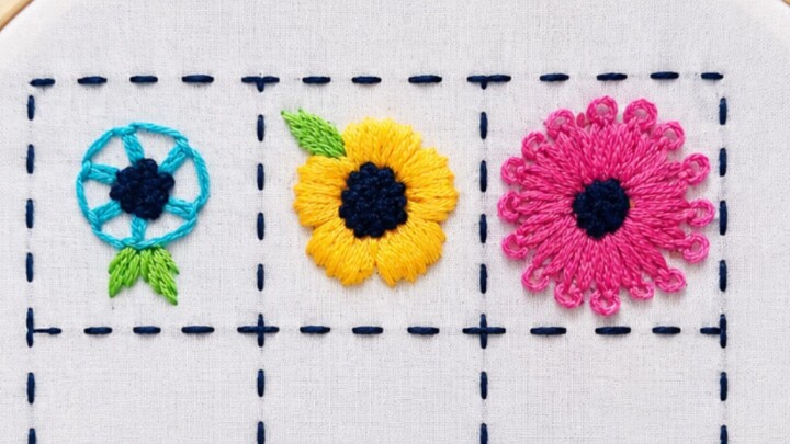 Beautiful Pink Flower Embroidery Design 🌸 | Easy Hand Embroidery Flower Tutorial |