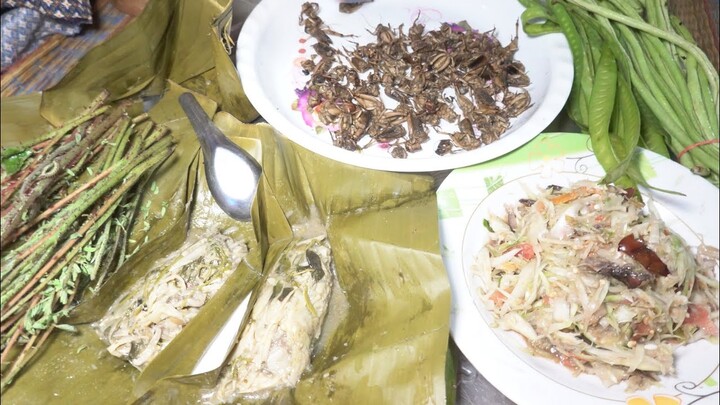 หมกหน่อไม้ใส่หมู ผักกาดย่า คั่วจิโป่ ตำบักหุ่งปูดองบักกอก