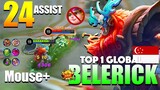 Aggressive Ultra Tank! You can't run Boy! | Top 1 Global Belerick Gameplay By Mouse+ ~ MLBB