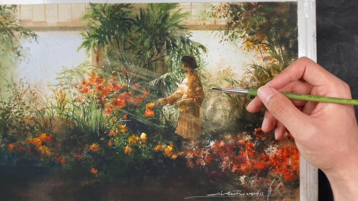 The old professor said that watercolor painting is difficult to copy and hard to copy~ Is it true? w