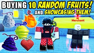 Buying and Using 10 Random Fruits in A One Piece Game
