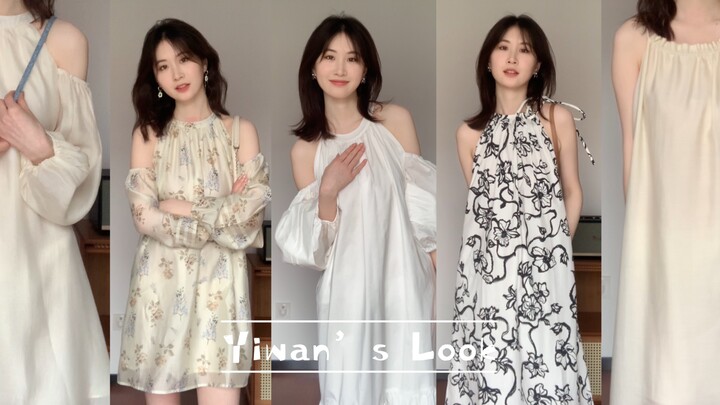 เดรสคล้องคอช่วยพรางไหล่และลำคอได้ดีมาก｜ลายพิมพ์ & สีพื้น