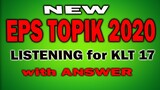 EPS TOPIK 2020:ACTUAL KLT EXAM LISTENING /sample