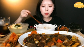 Miến sườn bò kho, chả cá sốt ăn với cơm 5 #amthuc