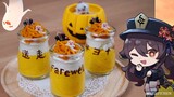 Genshin Impact Food: Hu Tao & Ghost's Cute Pumpkin Mousse| 原神料理 胡桃と幽霊ちゃんの可愛いカボチャムース
