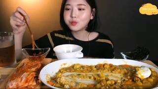 Cơm cà ri trứng, kim chi, rong biển 7 #amthuc