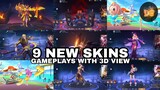 9 NEW SKINS GAMEPLAYS WITH 3D VIEW! 😱 [60 FPS] | Mobile Legends: Bang Bang!