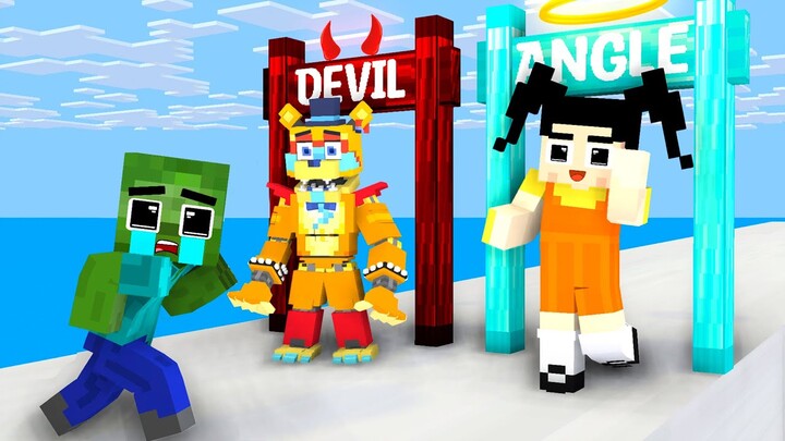 Monster School : Devil Fnaf Freddy x Angel Squid Game Doll Help Baby Zombie- Minecraft Animation