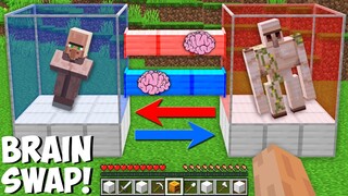 What if YOU SWAP THE BRAINS OF VILLAGER AND GOLEM in Minecraft ? BRAIN EXCHANGE !