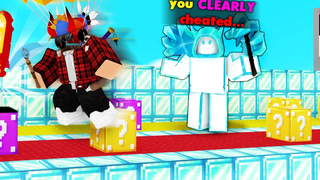 เขาคิดว่าฉันโกงในการแข่งขันบล็อกโชคดีสุดขีด (ROBLOX BEDWARS)