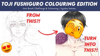 TOJI FUSHIGURO PART. 2 EDISI COLOURING+ CHALLENGE ONE BRUSH ONLY?! OMOO BISA GA YA? SPEEDPAINT | IDN