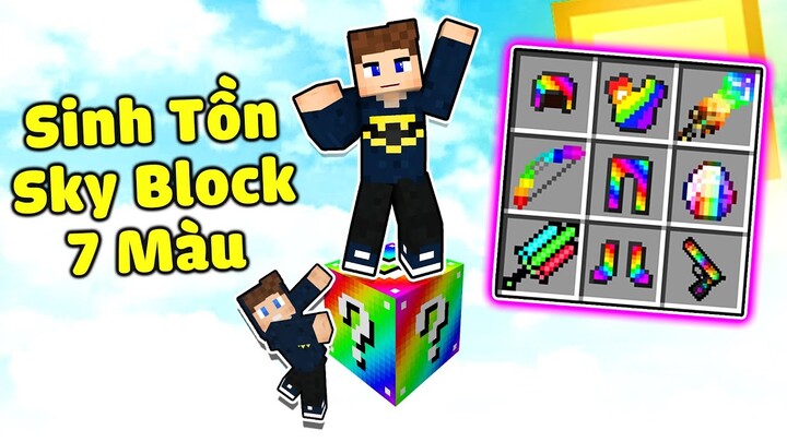 JAYGRAY THỬ THÁCH 24H SINH TỒN TRÊN SKY BLOCK 7 MÀU TRONG MINECRAFT*TIÊU DIỆT RỒNG ENDER CỰC DỄ